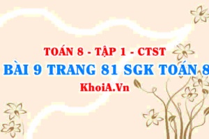 Bài 9 trang 81 SGK Toán 8 Tập 1 Chân trời sáng tạo